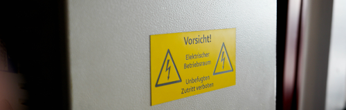 Electrical safety signage made with Flexilase laser engraving material