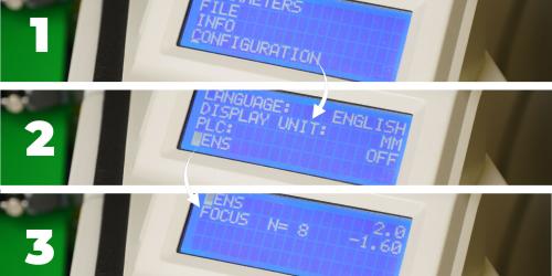 Laser table lens calibration process - step 2