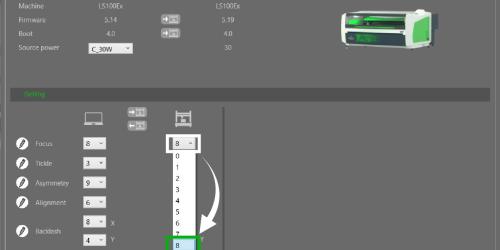 Laser table lens calibration process - step 4