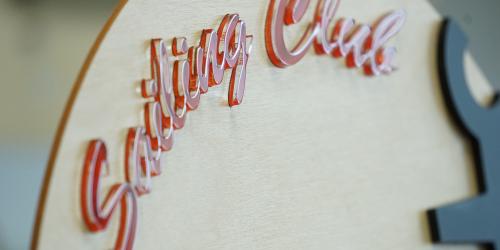Letter cut with mechanical engraving machine