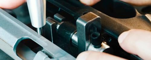 Dot peen marking on handheld gun