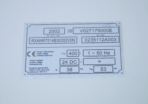 Alulase Premium manufacturer nameplate