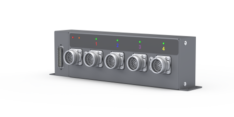 Switchbox accessory to connect 4 dot-peen or scribing machines to one XCOM controller
