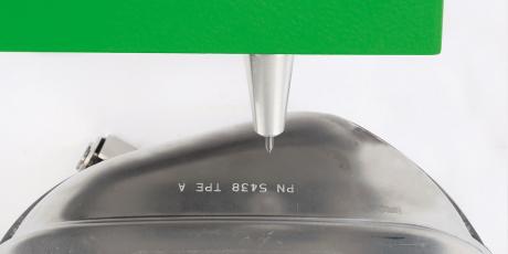 Dot peen marking for identification on production line