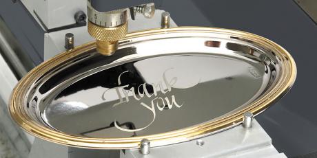 Plate engraved with rotary engraving machine